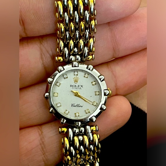 Rolex Jewelry - Listing vintage Giovani Cellini crystal diamond with gold and silver band